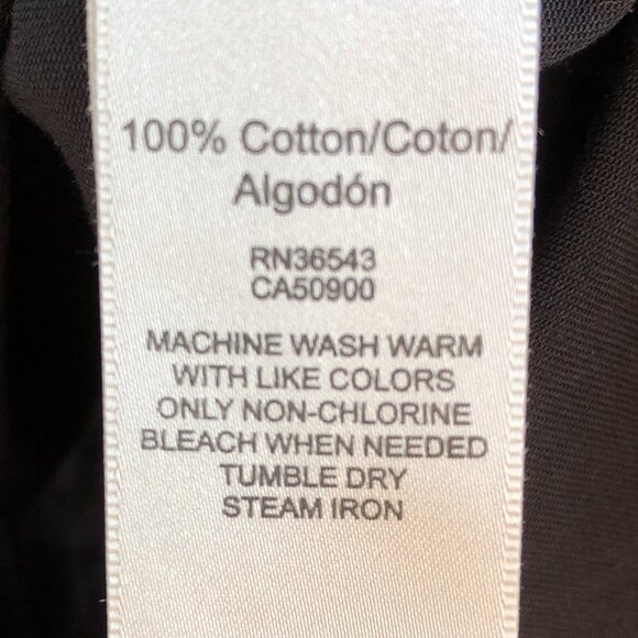 Van Heusen Cotton Button Down Shirt Black Size M - Picture 8 of 9